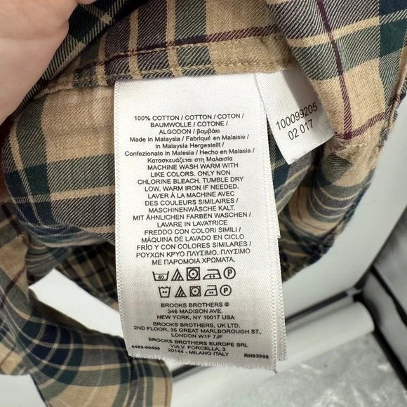 Brooks Brothers Mens 2XL Long Sleeve Plaid Button Down Shirt Cotton - Picture 3 of 5